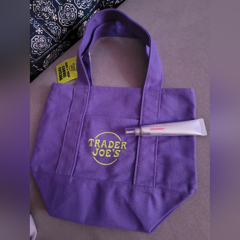Purple Trader Joe's Tote Bag FREE w/ Purchase Of CURESONA Rejucode Capsule Serum
